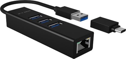 Attēls no ICY BOX IB-HUB1419-LAN USB 3.2 Gen 1 (3.1 Gen 1) Type-A Black