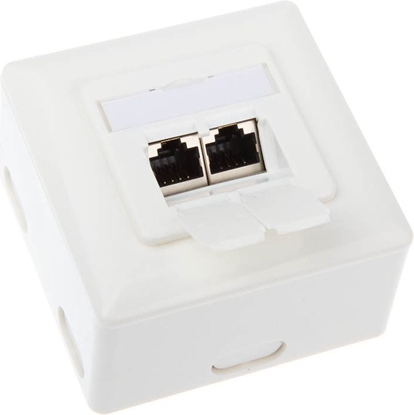 Picture of InLine Gniazdo natynkowe sieciowe 2x RJ45 Cat.6 - biae poziome (75602J)
