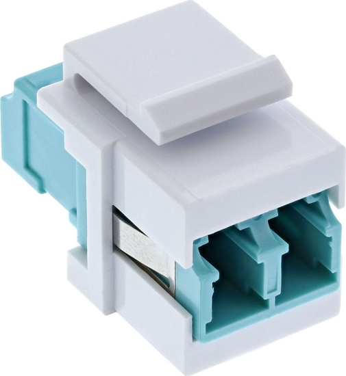 Picture of InLine InLine Keystone wiatowodowy Adapter Snap-in biay, duplex LC/LC, MM, ceramiczna tuleja, morski