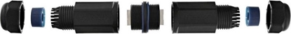 Picture of InLine Patch Cable coupling Cat.6 - waterproof IP67 - 2x RJ45 plugs - shielded (69990W)
