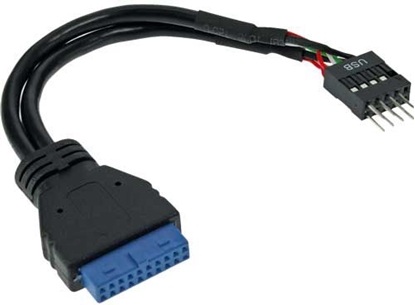 Attēls no InLine USB 19 pin - USB 8 pin, 0.15m, Czarny (33446I)