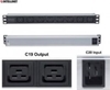 Picture of Intellinet 19" 1U Rackmount 8-Output C19 Power Distribution Unit (PDU), With Removable Power Cable and Rear C20 Input (Euro 2-pin plug)