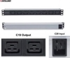 Изображение Intellinet 19" 1U Rackmount 8-Output C19 Power Distribution Unit (PDU), With Removable Power Cable and Rear C20 Input (Euro 2-pin plug)