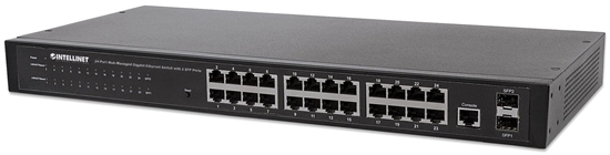 Picture of Intellinet 24-Port Network Switch, 24-Port (RJ45), Rackmount, Gigabit, 4 SFP, Ethernet Web-Smart, 10/100/1000 Mbit/ (Euro 2-pin plug)