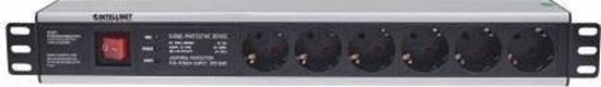 Picture of Intellinet 19" 1.5U Rackmount 6-Way Power Strip - German Type", With On/Off Switch and Surge Protection, 3m Power Cord