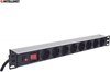 Изображение Intellinet 19" 1U Rackmount 8-Way Power Strip - German Type, With On/Off Switch and Overload Protection, 3m Power Cord