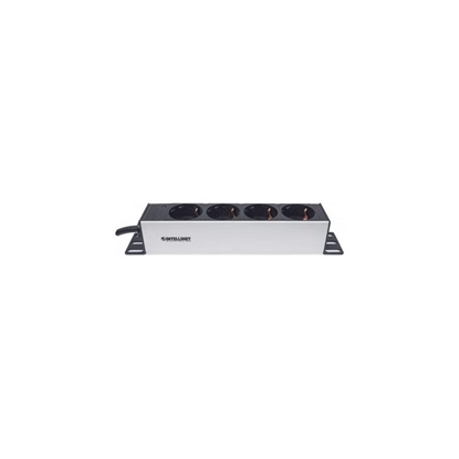 Picture of Intellinet 10" 1U Rackmount 4-Way Power Strip - German Type", With Power Indicator, No Surge Protection, 1.8m Power Cord (Euro 2-pin plug)