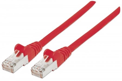 Изображение Intellinet Network Patch Cable, Cat6A, 1.5m, Red, Copper, S/FTP, LSOH / LSZH, PVC, RJ45, Gold Plated Contacts, Snagless, Booted, Lifetime Warranty, Polybag