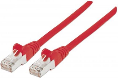 Изображение Intellinet Network Patch Cable, Cat7 Cable/Cat6A Plugs, 0.5m, Red, Copper, S/FTP, LSOH / LSZH, PVC, RJ45, Gold Plated Contacts, Snagless, Booted, Lifetime Warranty, Polybag