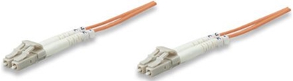 Изображение Intellinet Fiber Optic Patch Cable, OM1, LC/LC, 2m, Orange, Duplex, Multimode, 62.5/125 µm, LSZH, Fibre, Lifetime Warranty, Polybag