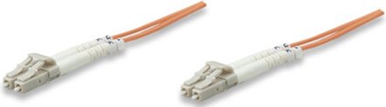 Изображение Intellinet Fiber Optic Patch Cable, OM1, LC/LC, 2m, Orange, Duplex, Multimode, 62.5/125 µm, LSZH, Fibre, Lifetime Warranty, Polybag