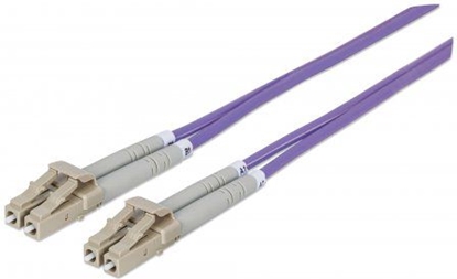 Изображение Intellinet Fiber Optic Patch Cable, OM4, LC/LC, 2m, Violet, Duplex, Multimode, 50/125 µm, LSZH, Fibre, Lifetime Warranty, Polybag
