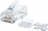 Picture of Intellinet RJ45 Modular Plugs, Cat6A, UTP, 3-prong, for solid wire, 15 µ gold plated contacts, 80 pack