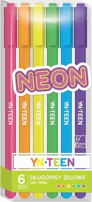 Picture of Interdruk Długopis żelowy 6 kolorów Neon YN TEEN
