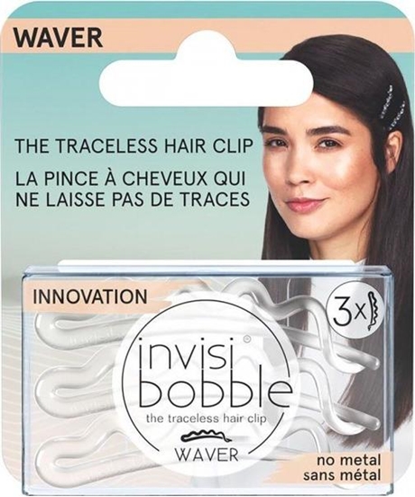Picture of Invisibobble INVISIBOBBLE_Waver The Traceless Hair Clip spinki do wosów Crystal Clear Black 3 szt.