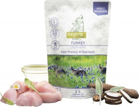 Picture of Isegrim Isegrim Turkey - mokra, monoproteinowa karma dla dorosych psów, indyk z salsefi i zioami górskimi, saszetka 410g