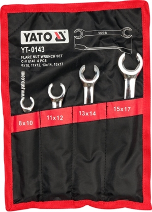 Attēls no Yato Zestaw kluczy płaskich półotwartych 8-17mm 4szt. (YT-0143)