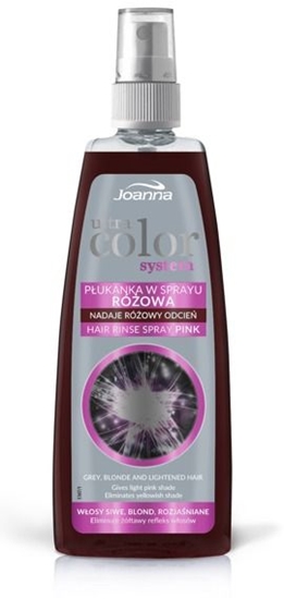 Picture of Joanna Ultra Color System Płukanka do włosów różowa w sprayu 150ml