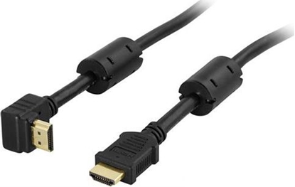 Attēls no Kabel Deltaco HDMI - HDMI 2m czarny (Deltaco HDMI-1020V - HDMI kabel vinklet)