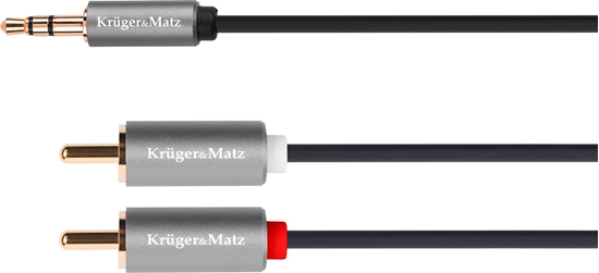 Picture of Kabel Kruger&Matz Jack 3.5mm - RCA (Cinch) x2 1m srebrny (KM1218)