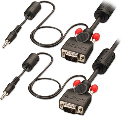 Изображение Lindy VGA & Audio Cable M/M, black, 2m