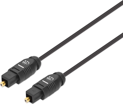 Picture of Manhattan Toslink Digital Optical AudioCable, 2m, Male/Male, Toslink S/PDIF, Gold plated contacts, Lifetime Warranty, Polybag
