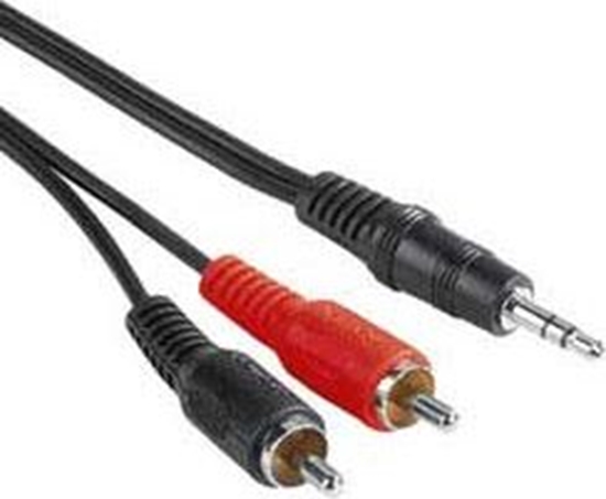 Picture of Kabel PremiumCord Jack 3.5mm - RCA (Cinch) x2 15m czarny (kjackcin15)