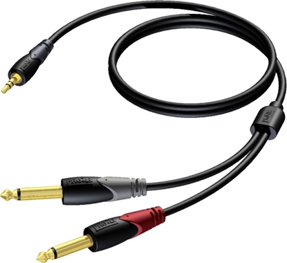 Attēls no Kabel Procab Jack 3.5mm - Jack 6.3mm x2 3m czarny (CLA713/3)