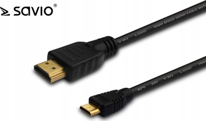 Изображение Kabel Savio HDMI Mini - HDMI 1.5m czarny (CL-09M)