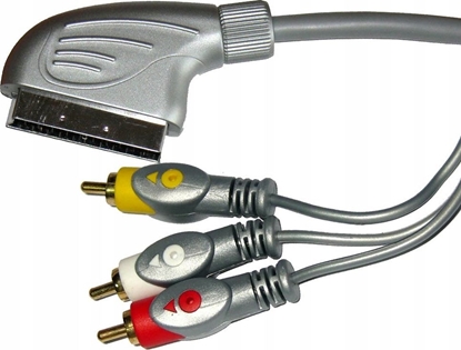Attēls no Kabel Scart - RCA (Cinch) x3 1.5m srebrny (KPO3418-1.5)