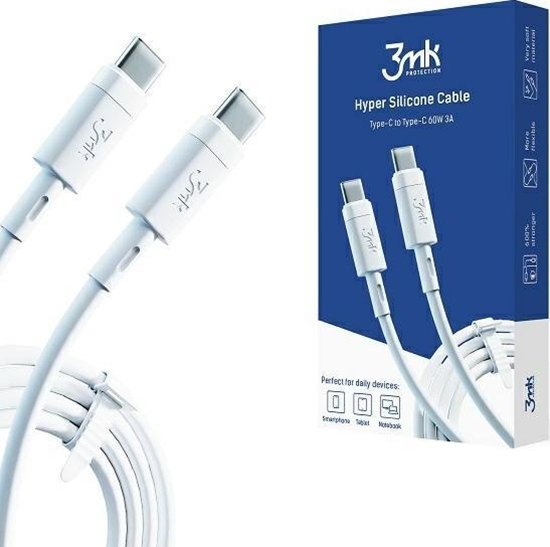 Изображение Kabel USB 3MK USB-C - USB-C 1 m Biay (5903108444088)