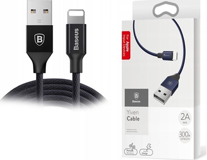 Изображение Kabel USB Baseus USB-A - Lightning 3 m Czarny (SB4730)