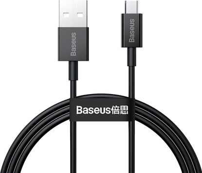 Изображение Kabel USB Baseus USB-A - microUSB 1 m Czarny (BSU2822BLK)