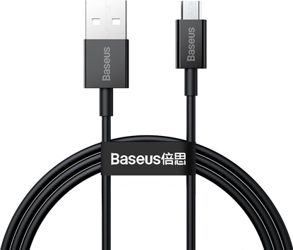 Attēls no Kabel USB Baseus USB-A - microUSB 1 m Czarny (BSU2822BLK)