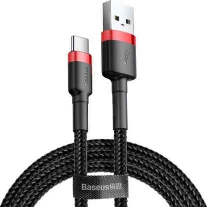 Изображение Kabel USB Baseus USB-A - USB-C 3 m Czarno-czerwony (CATKLF-U91)