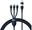 Picture of Kabel USB Baseus USB-A + USB-C - USB-C + microUSB + Lightning 1.2 m Granatowy (CASS030103)