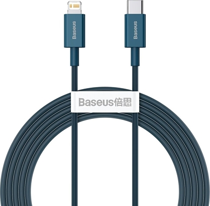 Изображение Kabel USB Baseus USB-C - Lightning 2 m Niebieski (BSU2662BLU)