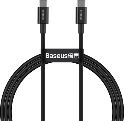 Изображение Kabel USB Baseus USB-C - USB-C 1 m Czarny (BSU2848BLK)