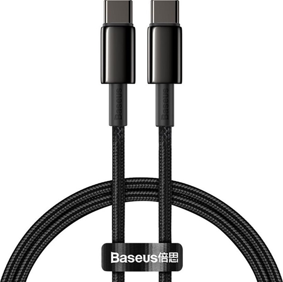Изображение Baseus Baseus CATWJ-01 USB-C - USB-C PD QC cable 100W 5A 1m - black