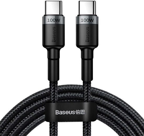 Изображение Kabel USB Baseus USB-C - USB-C 2 m Czarno-szary (BSU1006GRYBLK)