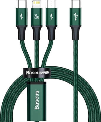 Изображение Kabel USB Baseus USB-C - USB-C + microUSB + Lightning 1.5 m Zielony (1573-74475_20220301153445)
