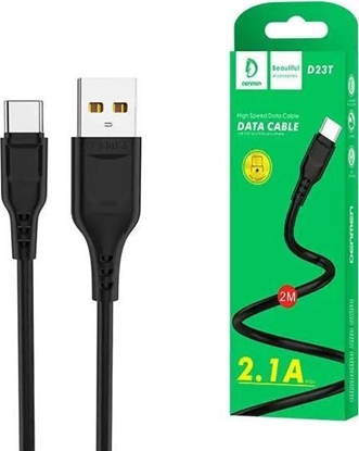 Attēls no Kabel USB Denmen USB-A - USB-C 2 m Czarny (D23T)