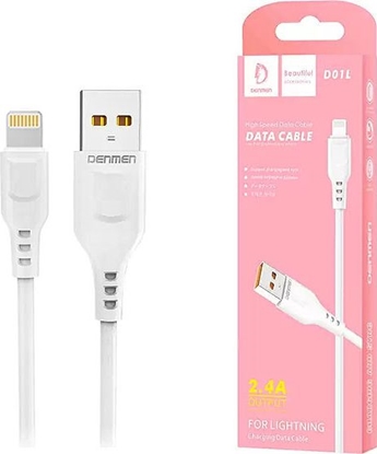 Attēls no Kabel USB Denmen USB-A - Lightning 1 m Biały (29347)