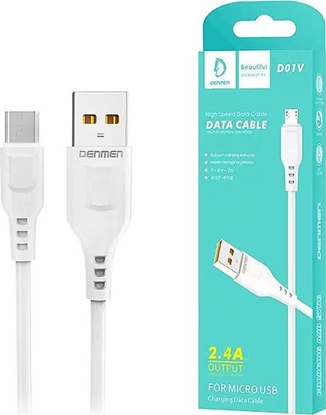 Attēls no Kabel USB Denmen USB-A - microUSB 1 m Biały (29345)
