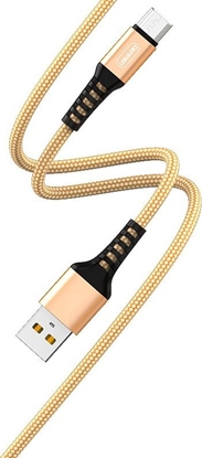 Attēls no Kabel USB Denmen USB-A - microUSB 1 m Złoty (29357)