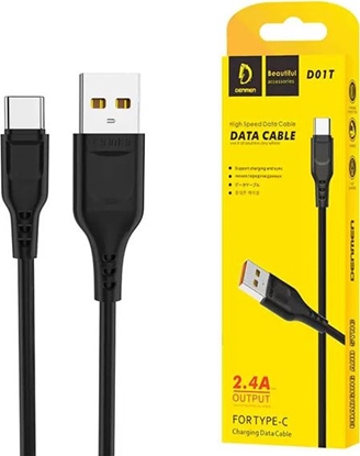 Picture of Kabel USB Denmen USB-A - USB-C 1 m Czarny (29349)