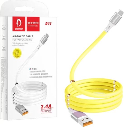 Attēls no Kabel USB Denmen USB-A - USB-C 1 m Żółty (29365)