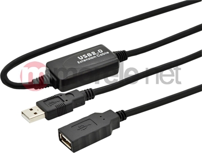 Изображение Kabel USB Digitus USB-A - USB-A 10 m Czarny (DA731001)