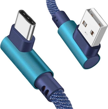 Attēls no Kabel USB Hertz USB-A - USB-C 1 m Niebieski (KK21U)