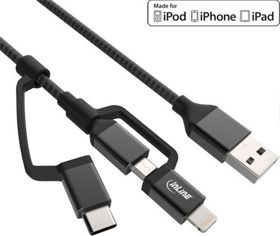 Изображение Kabel USB InLine USB-A - Lightning 1.5 m Czarny (31415S)